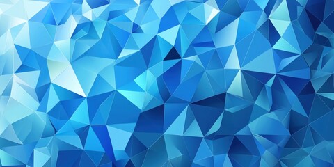 Poster - Blue geometric abstract background with triangular shapes and gradients