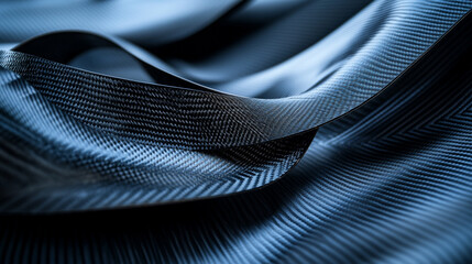 Poster - Close-up view of textured black fabric displaying intricate patterns and folds