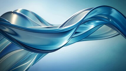 Poster - Translucent waves dance in a serene blue atmosphere, evoking calm and tranquility in a fluid motion. Generative AI