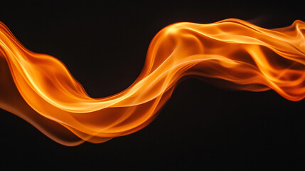 Poster - Flames dance in elegant curves illuminating the darkness at night