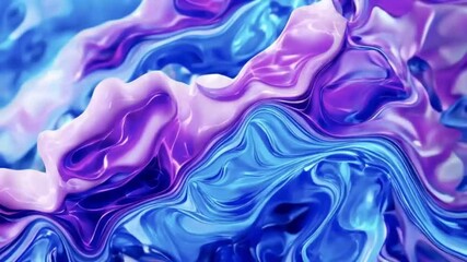 Poster - Fluid Motion, Abstract Blue and Purple Flowing Background Animation