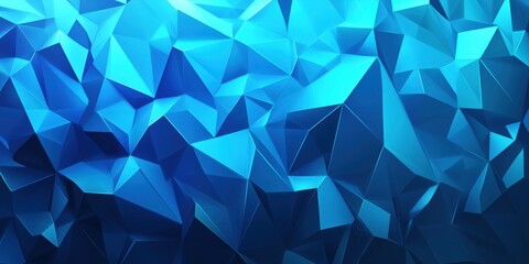 Poster - Abstract blue geometric background with sharp triangular shapes and gradients