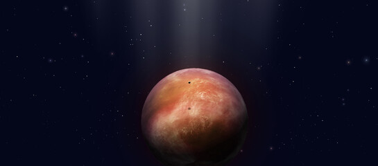Wall Mural - space illustration of big red gas giant