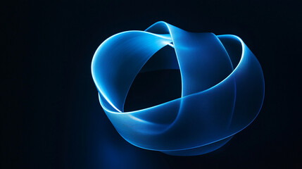 Poster - Abstract light design creates a captivating blue sculpture in dark surroundings