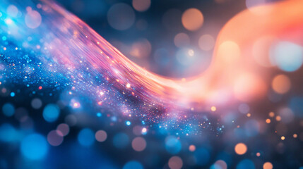 Poster - Beautiful abstract cosmic swirl with vibrant colors and glowing particles in a dreamlike setting