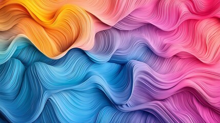 Canvas Print - Abstract colorful waves flowing, vibrant background, digital art, design element