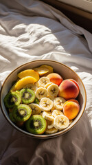 Wall Mural - Vibrant Fruit Salad Bowl - A Healthy and Delicious Start to the Day