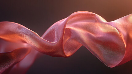Poster - Elegant silk ribbon flowing gracefully in soft lighting