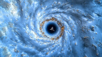 Wall Mural - abstract vortex celestial swirl with spaceship