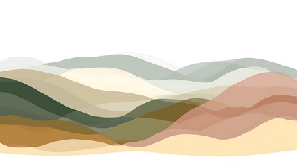 Wall Mural - Abstract Pastel Mountain Range Landscape Art