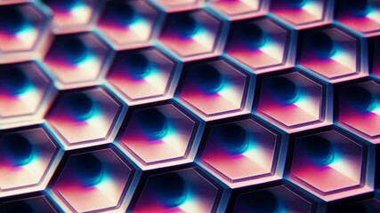 Poster - A close up of a hexagonal pattern. The pattern is made up of many small hexagons