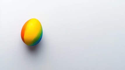 Serene Minimalist Easter Still Life with Painted Egg on White Background