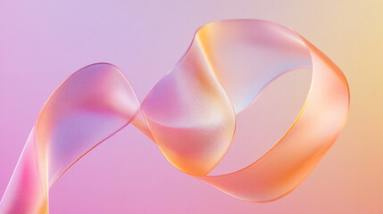 Poster - Elegant ribbon flowing gracefully against a soft pastel background