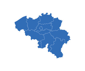  Belgium Map vector icon. Minimalistic Colorful Map of Belgium.