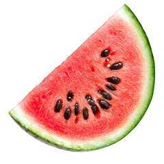 Poster - Fresh watermelon slice with vibrant red flesh and black seeds, perfect for summer enjoyment