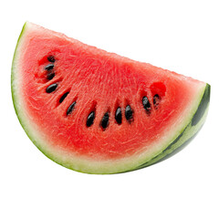 Poster - Fresh watermelon slice with vibrant red flesh and black seeds, perfect for summer snacks and refreshing desserts. Enjoy its juicy sweetness