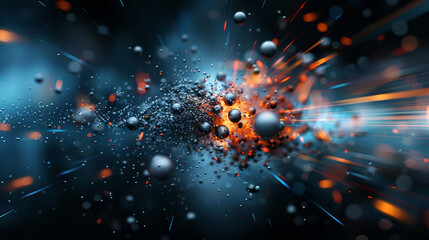 Wall Mural - cosmic explosion: a mesmerizing abstract of a chaotic cosmic explosion, showcasing a vibrant burst o