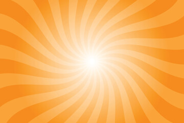 Aufkleber - Abstract orange background with rays retro starburst rays. Dark orange sunburst background vector illustration pattern beam rays. Spiral radial striped backdrop. Vector illustration.