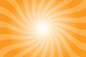 Aufkleber - Abstract orange background with rays retro starburst rays. Goldfish orange sunburst background vector illustration pattern beam rays. Spiral radial striped backdrop. Vector illustration.