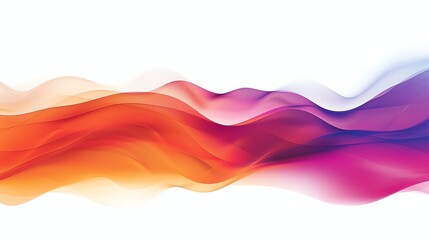 Poster - Abstract wavy lines in shades of pink, purple, and orange on a white background.
