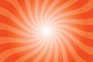 Aufkleber - Abstract deep orange background with rays retro starburst rays. International orange sunburst background vector illustration pattern beam rays. Spiral radial striped backdrop. Vector illustration.