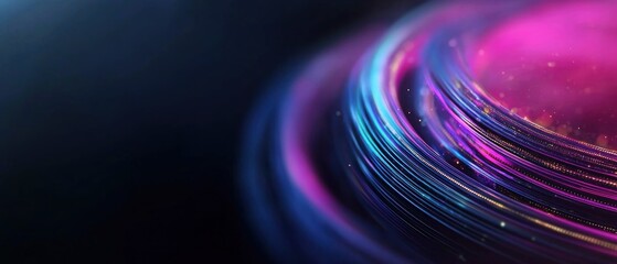Wall Mural - Abstract swirling rings, vibrant colors, dark background