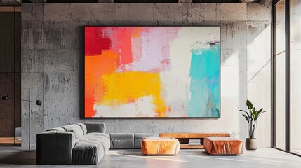 Poster - Abstract pixel art canvas, vibrant colors blend and shift, creating a dynamic visual experience, evoking emotions through intricate patterns and textures, modern digital expression.