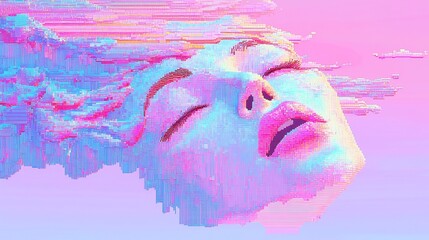 Poster - Vibrant Pixel Art Creation, a lively abstract composition filled with a spectrum of bright colors, showcasing intricate patterns and a playful artistic style.