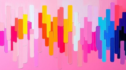 Poster - Vibrant Pixel Art, a lively composition showcasing an array of colors in a pixelated style, blending abstract forms to create a dynamic visual experience.