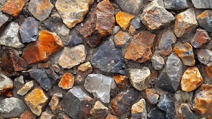 Poster - Detailed image of a stone wall. Various rock colors and textures are visible. Gritty surface detailed texture background.