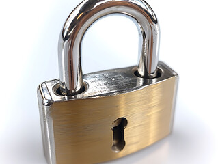 Poster - Closeup of a sturdy padlock, symbolizing security, protection, and confidentiality.