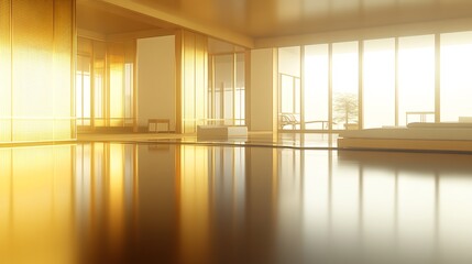 Sticker - Golden Sunlight Bathes Modern Indoor Pool. AI Generated