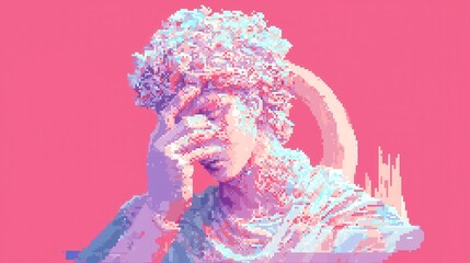 Poster - Pixel Impressionism, a vibrant exploration of color and form, blending abstract shapes and textures, evoking emotions through digital brush strokes and dynamic compositions.