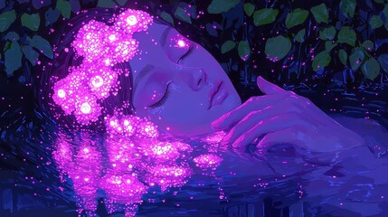 Poster - Vibrant pixel ink artwork, a fusion of digital precision and traditional ink techniques, showcasing intricate designs and vivid colors, inviting viewers into a whimsical realm.