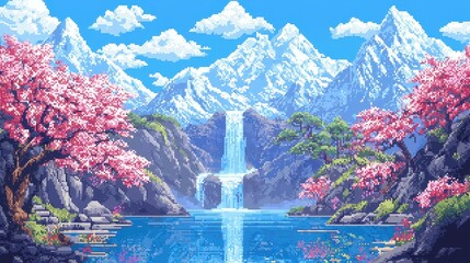 Poster - Retro pixel art design, showcasing a nostalgic aesthetic with vibrant colors and intricate patterns, ideal for digital decor or creative projects, evoking a sense of nostalgia and playfulness.
