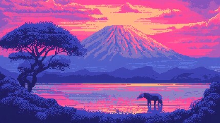Poster - Retro pixel art poster, featuring vibrant colors and nostalgic designs, evoking a sense of classic charm and artistic flair from a bygone era.