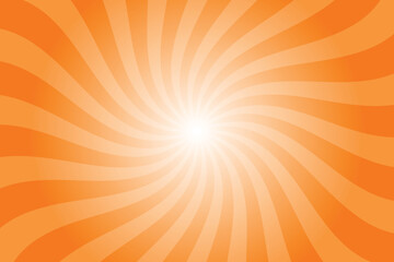 Aufkleber - Abstract orange background with rays retro starburst rays. Safety orange sunburst background vector illustration pattern beam rays. Spiral radial striped backdrop. Vector illustration.