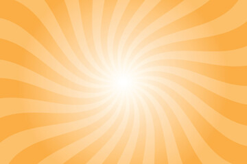 Aufkleber - Abstract orange background with rays retro starburst rays. Safflower orange sunburst background vector illustration pattern beam rays. Spiral radial striped backdrop. Vector illustration.