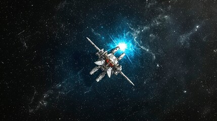 Wall Mural - futuristic spaceship navigating the cosmos