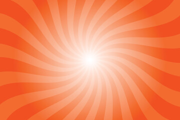 Aufkleber - Abstract orange background with rays retro starburst rays. Tangelo orange sunburst background vector illustration pattern beam rays. Spiral radial striped backdrop. Vector illustration.