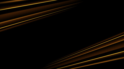 Poster - black background with golden line stripes abstract futuristic wallpaper with simple and minimalist s