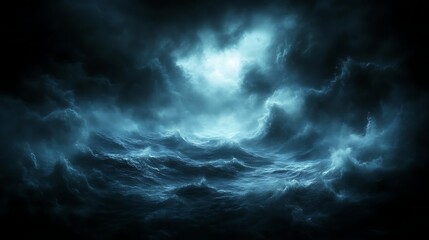 dark stormy ocean waves under a gloomy sky