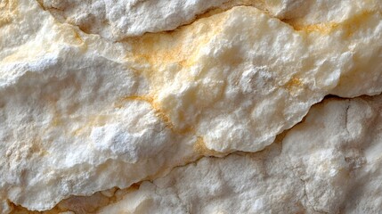 Poster - A detailed macro shot reveals the intricate texture of alabaster stone, showcasing creamy white and yellowish hues and organic patterns. Macro detail. Close-Up of Alabaster Stone Texture