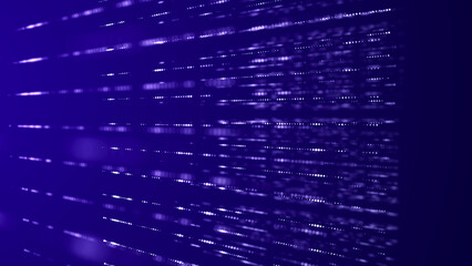 Fototapete - Digital blockchain concept. Data storage in separate cells. Abstract background with dots and connection lines. 3D .