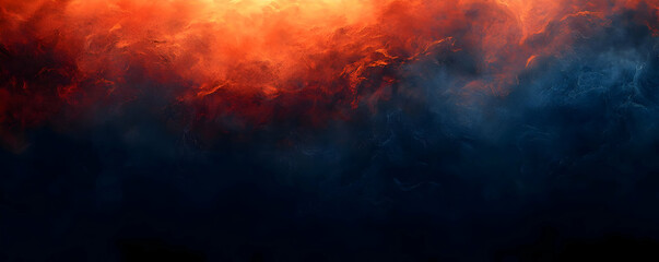 Wall Mural - Fiery sunset cloudscape, dark moody sky