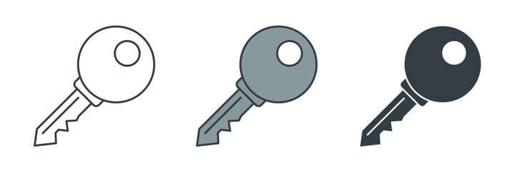 Fototapete - Key icon symbol vector illustration isolated on white background