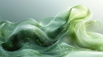 Wall Mural - abstract green waves background