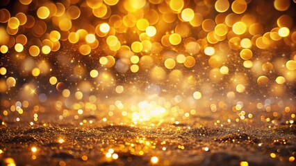 Wall Mural - golden sparkle background festive shimmering lights and glittering texture for celebration designs