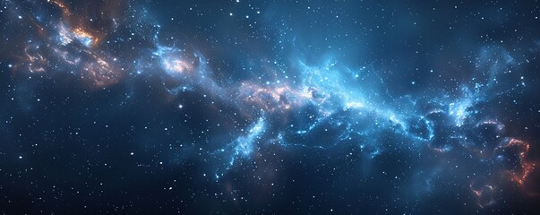 Wall Mural - a blue and orange galaxy with many stars
