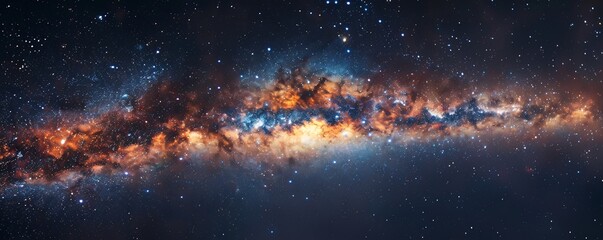 Wall Mural - a long, thin galaxy with a bright orange center